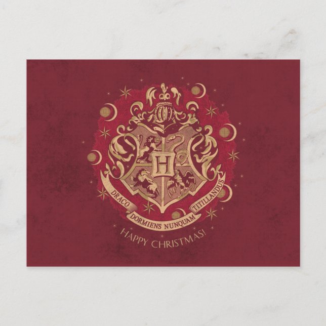 Red HOGWARTS™ Crest Holiday Wreath (Front)