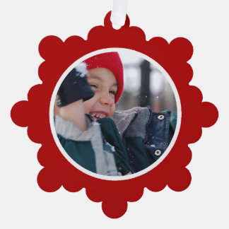 Red Holiday Border Tree Decoration Card