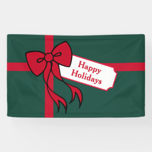 Red Holiday Bow Banner