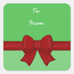 Red Holiday Bow Gift Labels