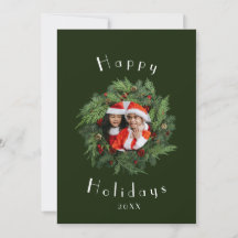 Red Holiday Card Template - Family Christmas Cards