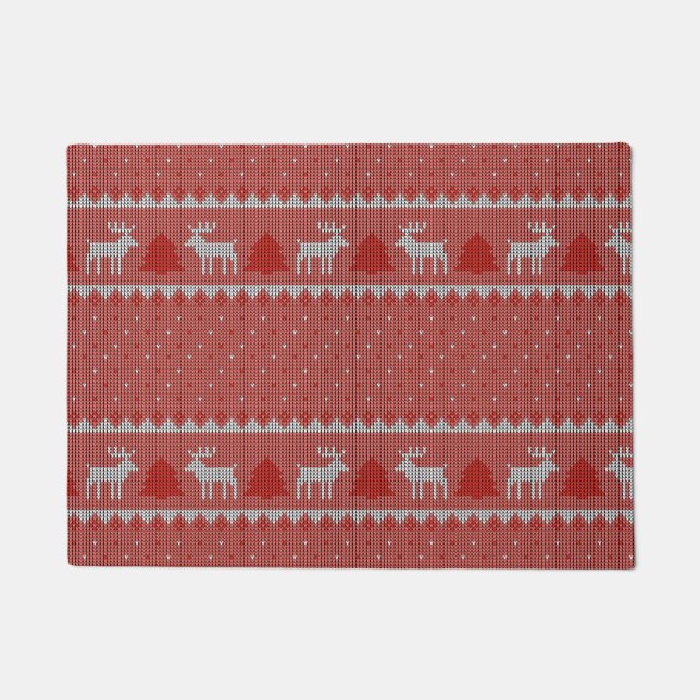Red Holiday Doormat (Front)