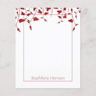 Red Holiday Floral Border Paper Sheet