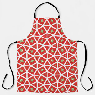 Red Holiday Geometric Star Design Apron