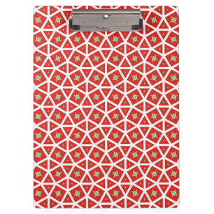 Red Holiday Geometric Star Design Clipboard