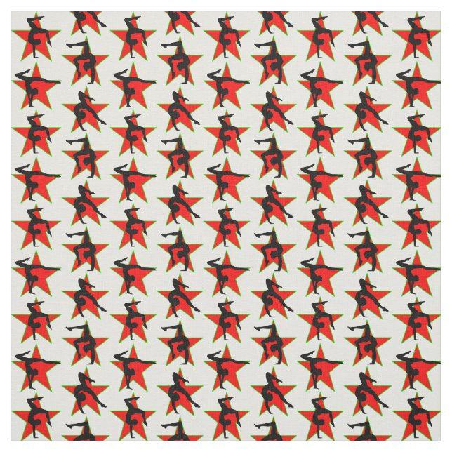 RED HOLIDAY GYMNASTICS DESIGN FABRIC (Swatch)