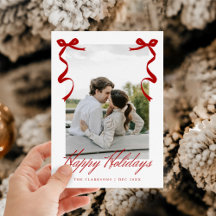 Red Holiday Hand Drawn Whimsical Bows