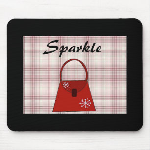 Red Holiday Handbag - Sparkle Mouse Mat
