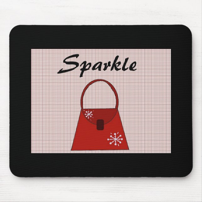 Red Holiday Handbag - Sparkle Mouse Mat (Front)