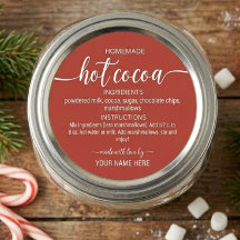 Red Holiday Homemade dry hot cocoa mix