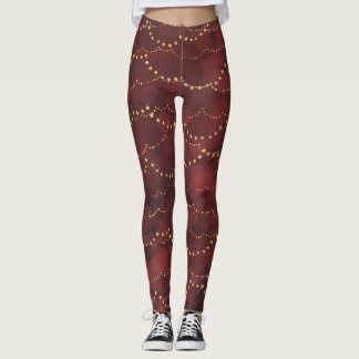 Red Holiday Lights Leggings