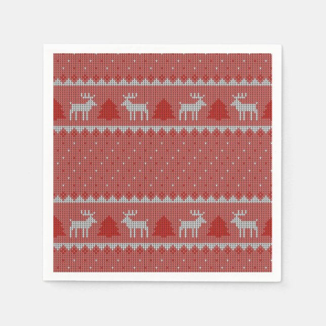 Red Holiday Party Napkin (Front)