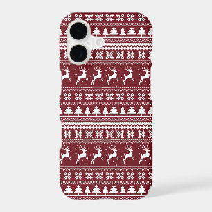 Red Holiday Reindeer Christmas Sweater Pattern