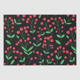 Red Holly Berries Christmas Pattern  Tissue Paper