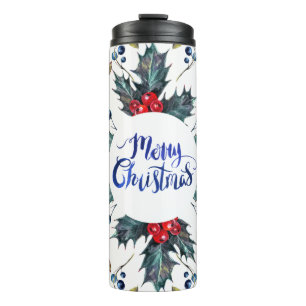 Red Holly Berries- Merry Christmas Thermal Tumbler