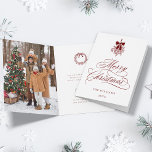 Red Holly Berry Bouquet Romantic Christmas Photo Holiday Card<br><div class="desc">This Christmas photo folded card features elegant and romantic swirly calligraphy lettering with a winter holly berry bouquet and a photo inside. For more advanced customisation of this design,  please click the BLUE DESIGN TOOL BUTTON above!</div>