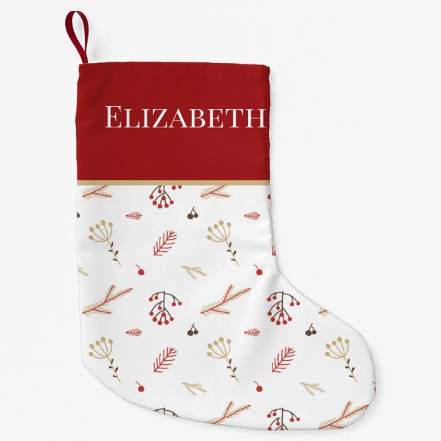 Red Holly Berry Christmas Stocking (Front)