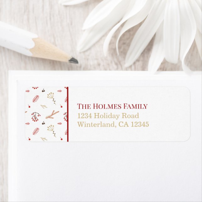 Red Holly Berry Return Address Label (Insitu)