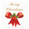 Red Holly Bow Merry Christmas or Happy Holidays