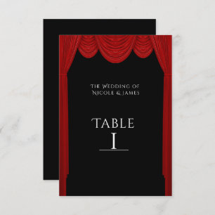 Red HOLLYWOOD Curtains Elegant Party Table Number