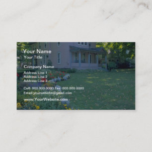 Red Home in Upstate New York flowers Business Card