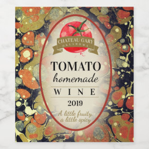 Red homemade wine tomato personalised wine label