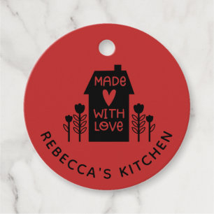 Red Homemade With Love Favour Tags