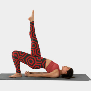 Red Honeycomb Capri Leggings