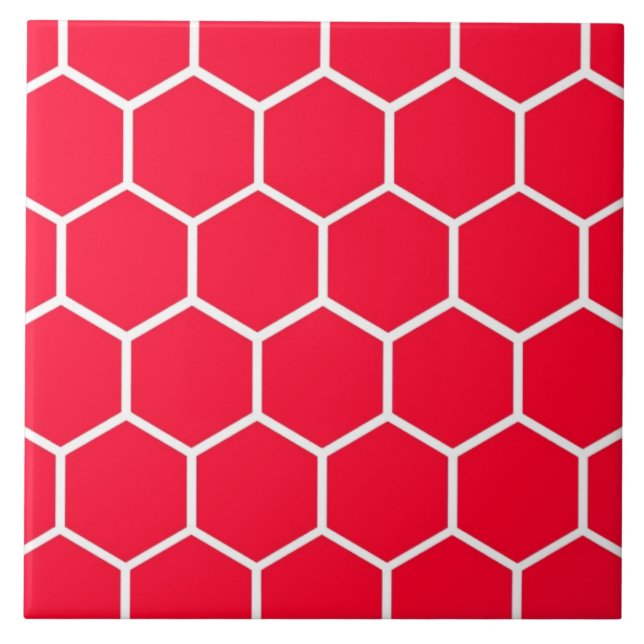 Red honeycomb pattern tile (Front)