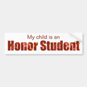 Red Honour Student Bumper Sticker