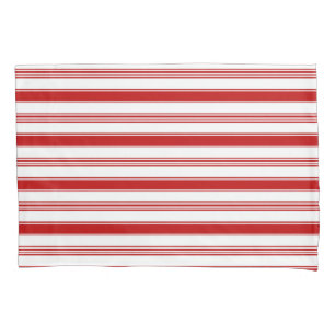 Red Horizontal Stripes (large scale) Pillowcase