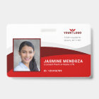 Red Horizontal Template Logo Employee Name ID
