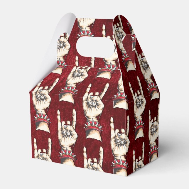 Red Horns Up   Favour Box (Front Side)