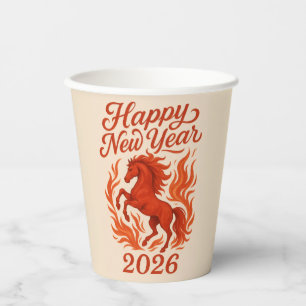 Red Horse 2026 Paper Cups