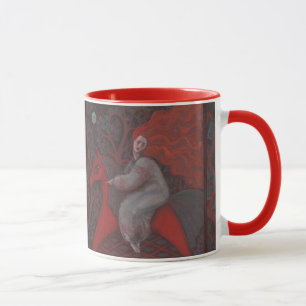“Red Horse”, ginger woman, folk art, earth shades Mug