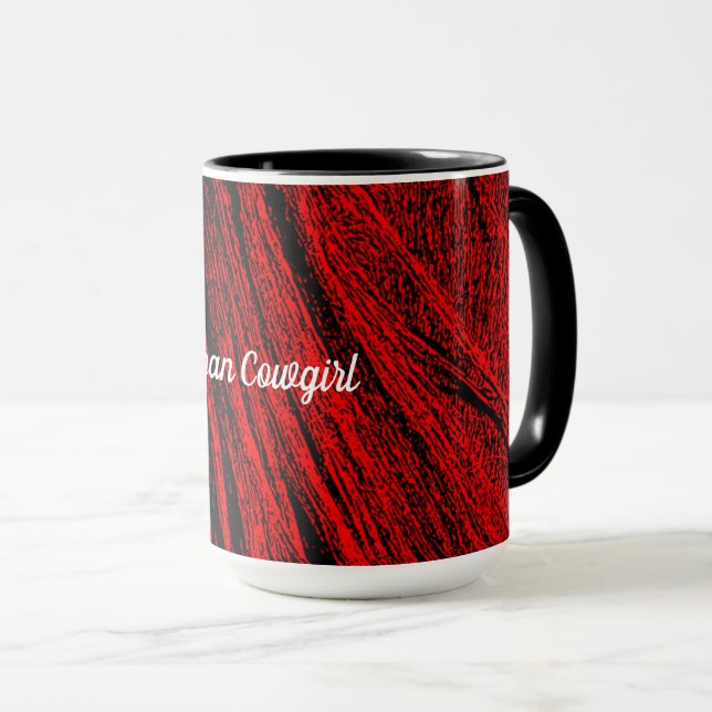 Red Horse Mane Abstract Coffee Mug (Front Right)