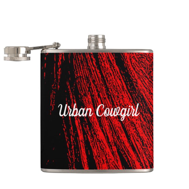 Red Horse Mane Abstract Drink Flask (Opened)