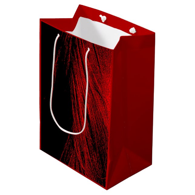 Red Horse Mane Abstract Gift Bag (Front Angled)
