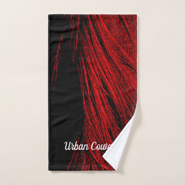 Red Horse Mane Abstract Hand Towel (Hand Towel)
