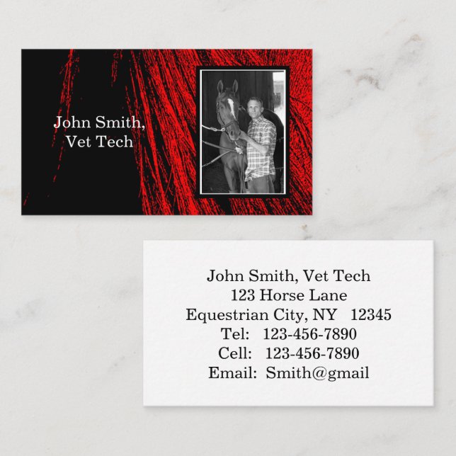 Red Horse Mane Abstract Photo Business Cards (Front/Back)