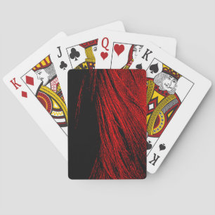 Red Horse Mane Abstract Playing Cards