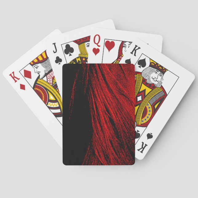 Red Horse Mane Abstract Playing Cards (Back)