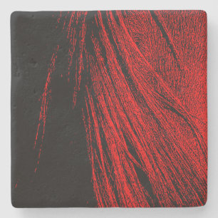 Red Horse Mane Abstract Stone Coaster