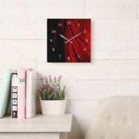 Red Horse Mane Abstract Wall Clock