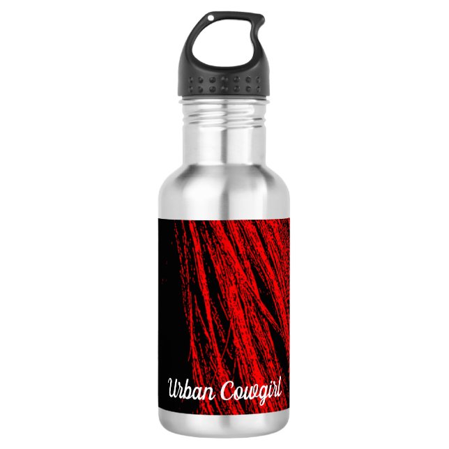 Red Horse Mane Abstract Water Bottle (Front)