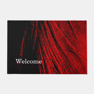 Red Horse Mane Abstract Welcome Mat