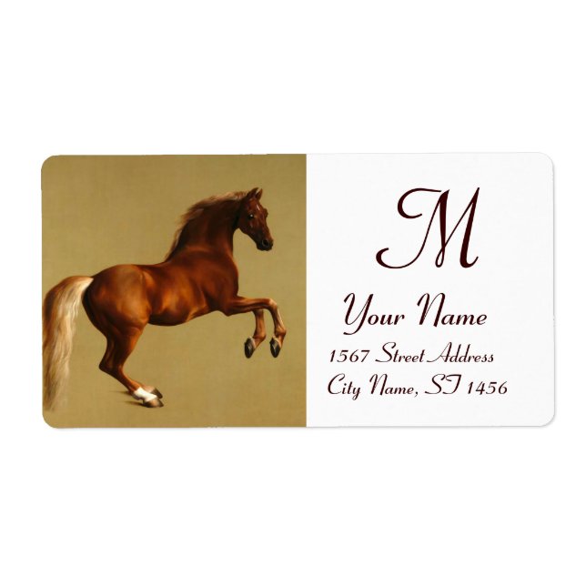 RED HORSE MONOGRAM ,brown white (Front)