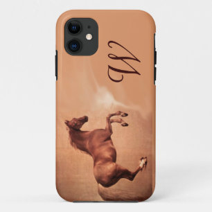RED HORSE Parchment Monogram iPhone 11 Case
