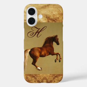 RED HORSE Parchment Monogram iPhone 16 Case