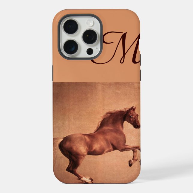 RED HORSE Parchment Monogram iPhone Case (Back)